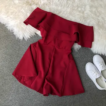 Candy Color Elegant Jumpsuit Women Summer 2019 Latest Style Double Ruffles Slash Neck Rompers Womens Jumpsuit Short Playsuit
Candy Color Elegant Jumpsuit Women Summer 2019 Latest Style Double Ruffles Slash Neck Rompers Womens Jumpsuit Short Playsuit
