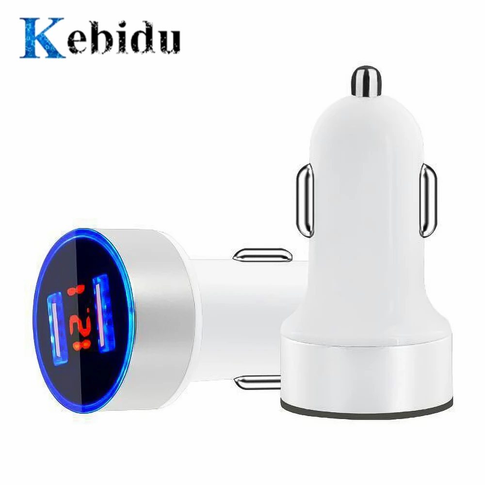 Kebidu 3.1A Dual USB Car Charger 12-24V Cigarette Socket Lighter 2 Ports LCD Display Car Charger for iphone samsung xiaomi
Kebidu 3.1A Dual USB Car Charger 12-24V Cigarette Socket Lighter 2 Ports LCD Display Car Charger for iphone samsung xiaomi