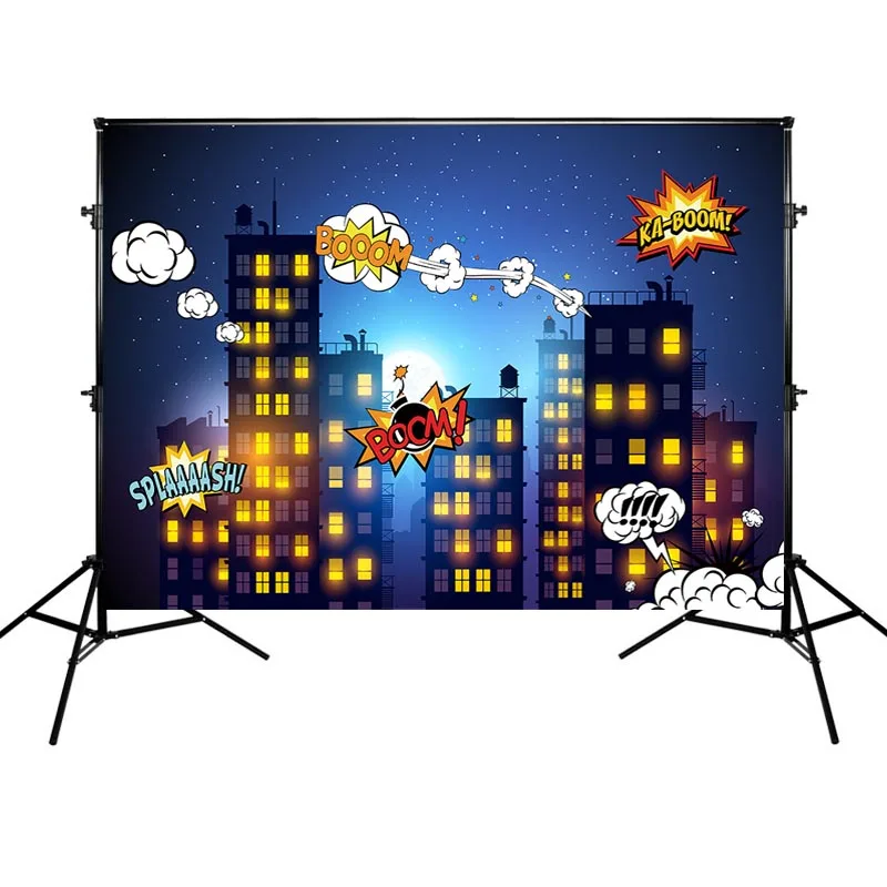 Mehofoto Super Hero Photography Background Birthday Party Backdrop Buildings and Night Props for Photo Shoot
Mehofoto Super Hero Photography Background Birthday Party Backdrop Buildings and Night Props for Photo Shoot