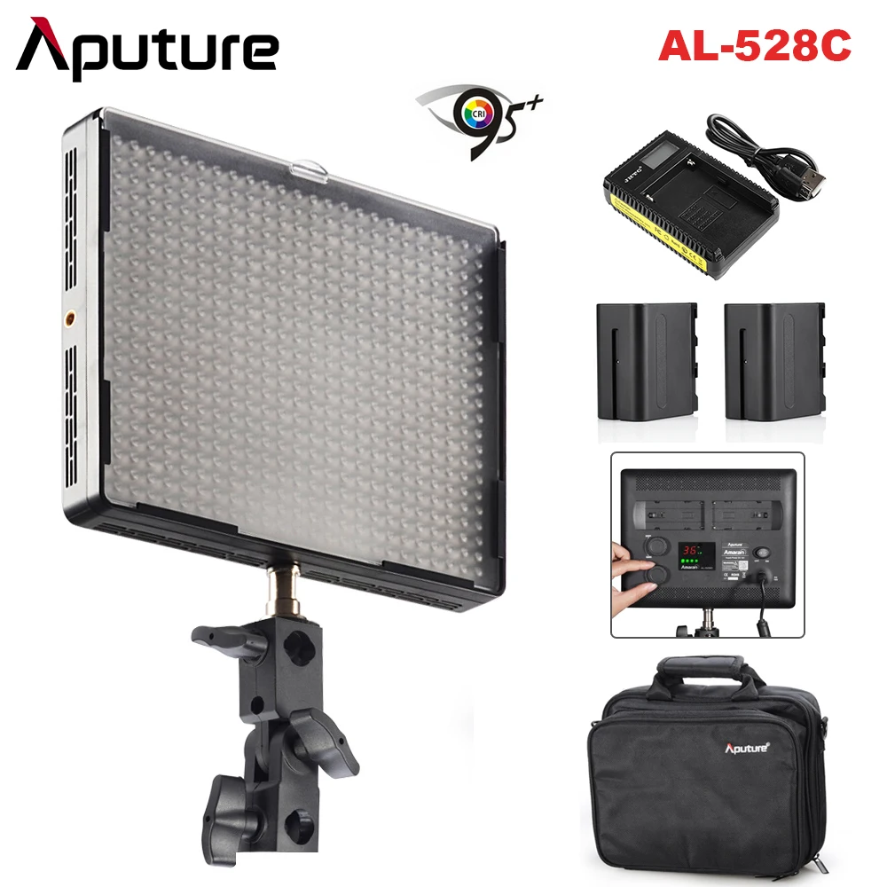Aputure Amaran AL-528C Led Video Light Panel CIR95+ Bi-Color 3200K-5500K 528Pcs Lamp Beadd with Battery Charger & Battery Pack
Aputure Amaran AL-528C Led Video Light Panel CIR95+ Bi-Color 3200K-5500K 528Pcs Lamp Beadd with Battery Charger & Battery Pack