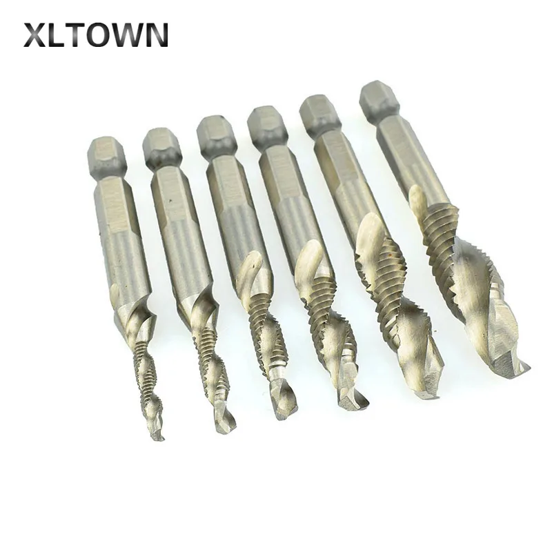 Xltown high quality M3-M10 6pcs/set High-speed Steel Combination Drill Tap Bit Countersink Hex Shank Drill Woodworking drill
Xltown high quality M3-M10 6pcs/set High-speed Steel Combination Drill Tap Bit Countersink Hex Shank Drill Woodworking drill
