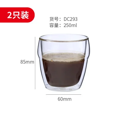 250ml a pair 2 pieces of double glasses coffee cups beer wine water cup European style kitchen hot and cold drink
250ml a pair 2 pieces of double glasses coffee cups beer wine water cup European style kitchen hot and cold drink