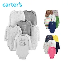 Carters Bodysuits Do Bebê roupas de menina de Algodão de manga longa de impressão bodysuit do bebê Recém-nascido conjunto de roupas menino outono inverno 126H686(China)