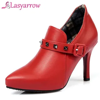 Lasyarrow Female Zip Pointed Toe High Heels Women's Sexy Black Office Autumn Ankle Boots Ladies Solid Rivet Studded Buckle Q244
Lasyarrow Female Zip Pointed Toe High Heels Women's Sexy Black Office Autumn Ankle Boots Ladies Solid Rivet Studded Buckle Q244