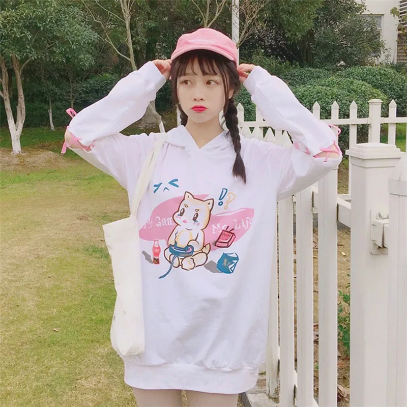 Japanese Kawaii Cartoon Print Long Hoodie Stitching Long Sleeve Women Tops Korean Fashion Sweet Schoolgirl Hoodie Sweatshirt
Japanese Kawaii Cartoon Print Long Hoodie Stitching Long Sleeve Women Tops Korean Fashion Sweet Schoolgirl Hoodie Sweatshirt