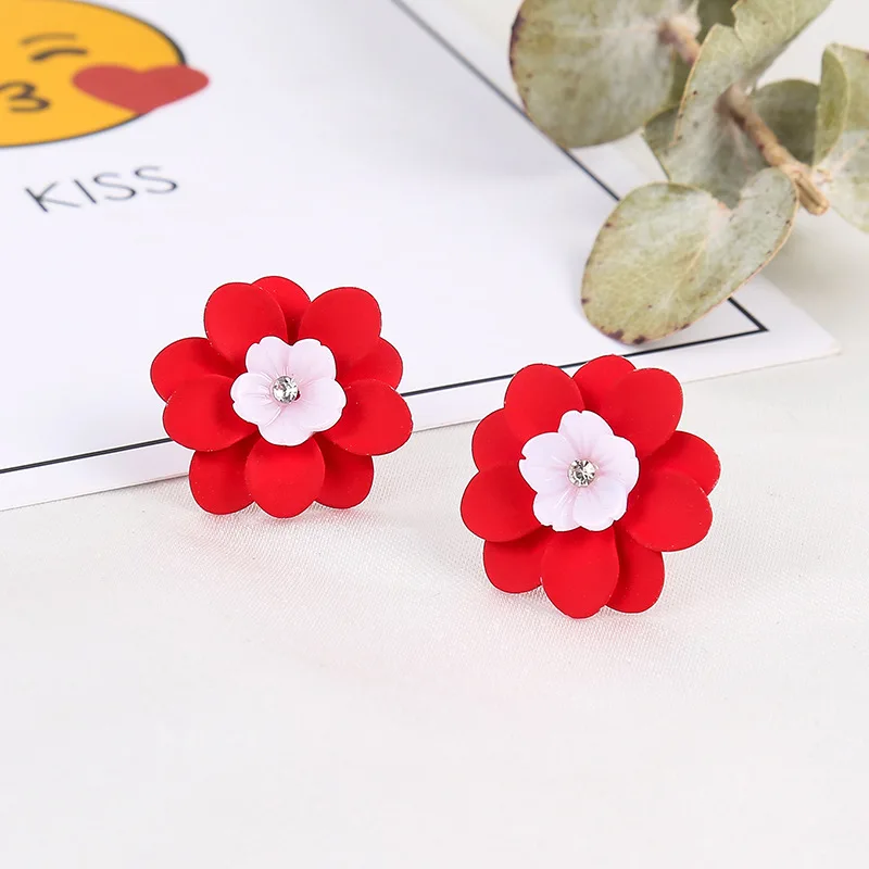 Trendy 2018 Women's Cute Red Flower Stud Earrings For Women Girls Gifts Spray Paint Metal Acrylic Earring Fashion Jewelry Brinco
Trendy 2018 Women's Cute Red Flower Stud Earrings For Women Girls Gifts Spray Paint Metal Acrylic Earring Fashion Jewelry Brinco