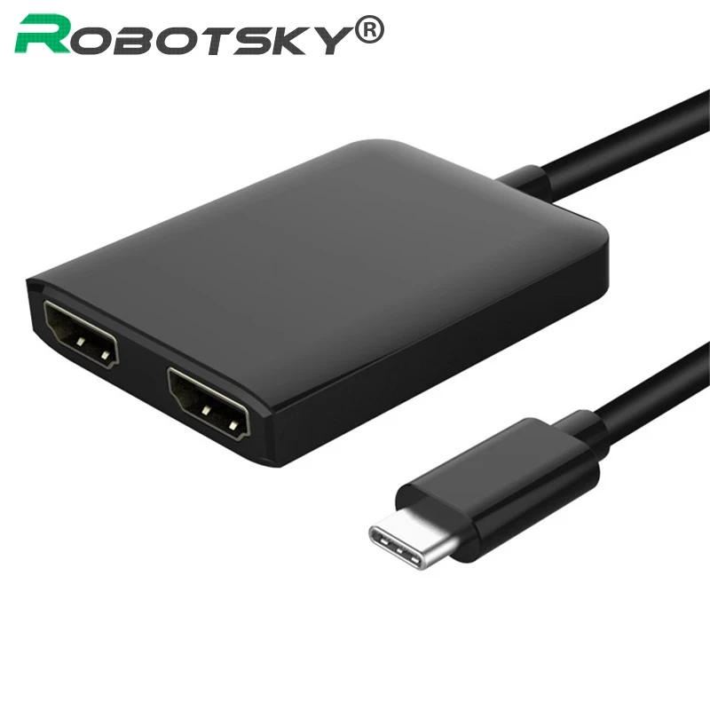 USB Type C to Dual HDMI Converter HD 4K USB-C Type-C Audio Video Adapter Cable for New Macbook Matebook Dell XPS Samsung
USB Type C to Dual HDMI Converter HD 4K USB-C Type-C Audio Video Adapter Cable for New Macbook Matebook Dell XPS Samsung