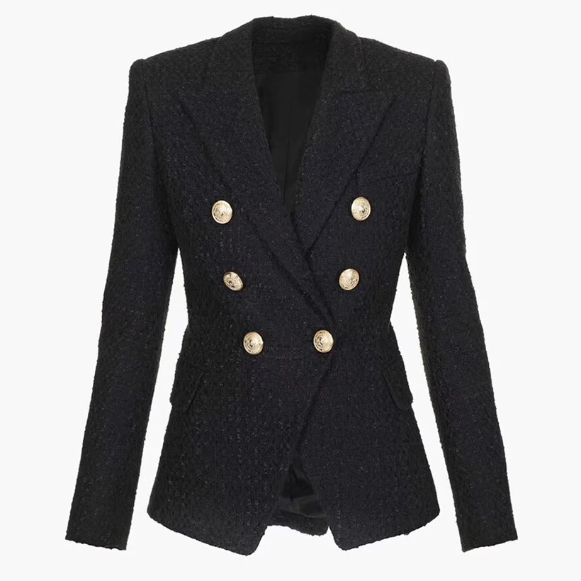 HIGH QUALITY Newest Fashion 2019 Designer Blazer Women's Double Breasted Lion Buttons Tweed Blazer Jacket
HIGH QUALITY Newest Fashion 2019 Designer Blazer Women's Double Breasted Lion Buttons Tweed Blazer Jacket