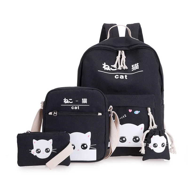 4pcs Backpack Laptop School Backpacks For Teenagers Girls Boys Women Backpack Sac A Dos Cute Cat Canvas Laptop Backpack Female
4pcs Backpack Laptop School Backpacks For Teenagers Girls Boys Women Backpack Sac A Dos Cute Cat Canvas Laptop Backpack Female
