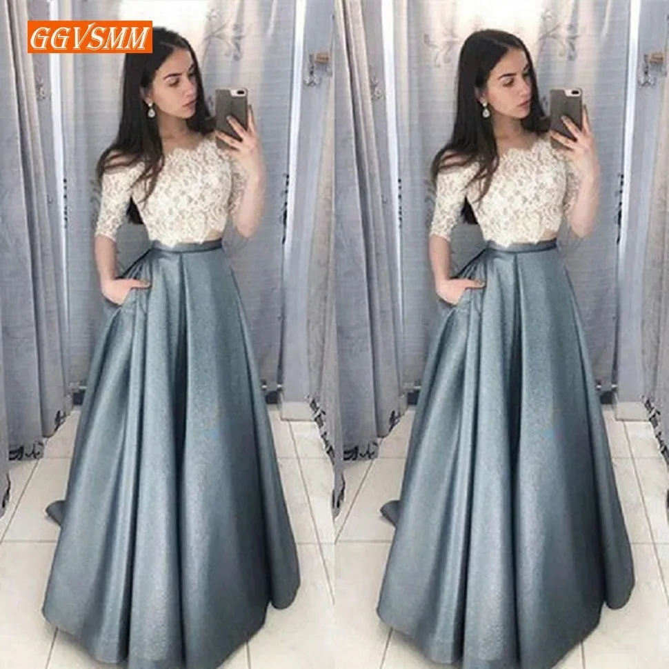 Charming 2 pieces Prom Dresses Long 2019 Sexy Half Sleeve Formal Dress Slim Fit A Line Pageant Prom Gowns For Women Customized
Charming 2 pieces Prom Dresses Long 2019 Sexy Half Sleeve Formal Dress Slim Fit A Line Pageant Prom Gowns For Women Customized