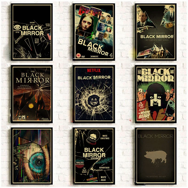 Mini Drama Black Mirror Vintage Posters and Prints Kraft Paper Wall sticker Home Room Decorative Poster Wall Decor
Mini Drama Black Mirror Vintage Posters and Prints Kraft Paper Wall sticker Home Room Decorative Poster Wall Decor