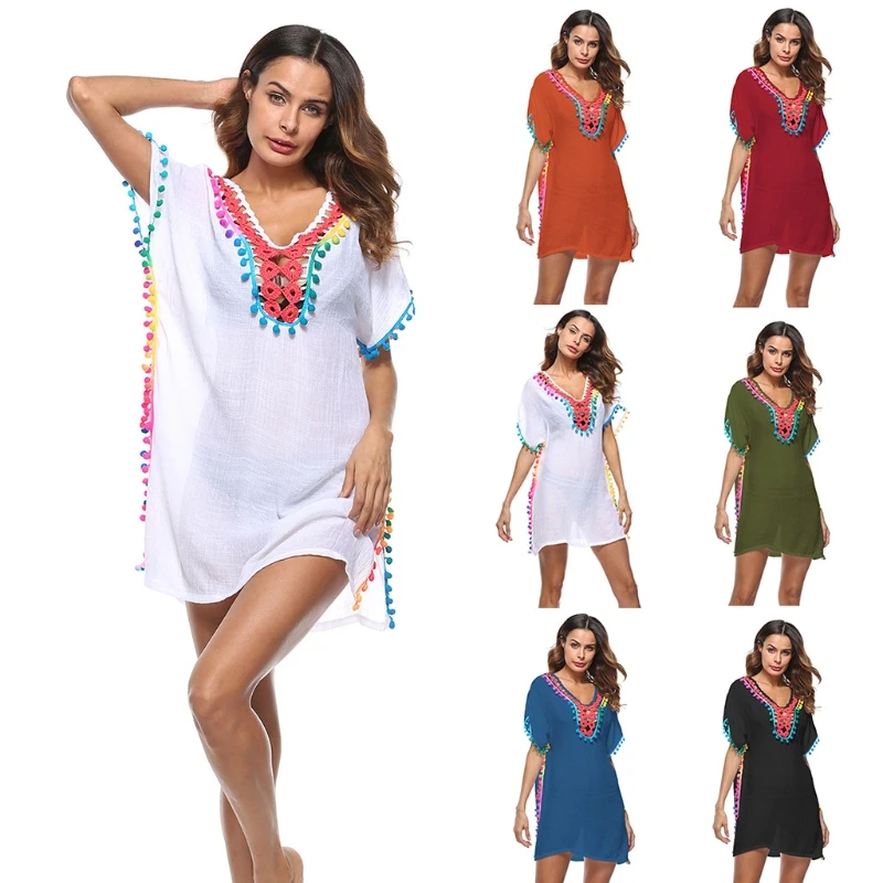Women Floral Beach Blouse Dress Long Loose Boho Bikini Cover Up Summer Hollow
Women Floral Beach Blouse Dress Long Loose Boho Bikini Cover Up Summer Hollow