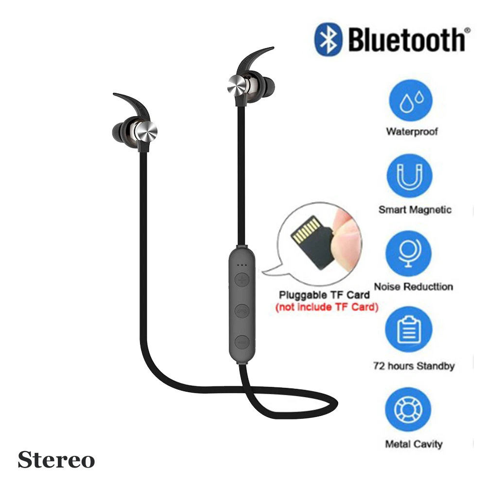 Wireless Sports In-ear Bluetooth Earphone with Mic Pluggable TF Card 3D Stereo Bass Waterproof Magnetic Attraction Headset
Wireless Sports In-ear Bluetooth Earphone with Mic Pluggable TF Card 3D Stereo Bass Waterproof Magnetic Attraction Headset