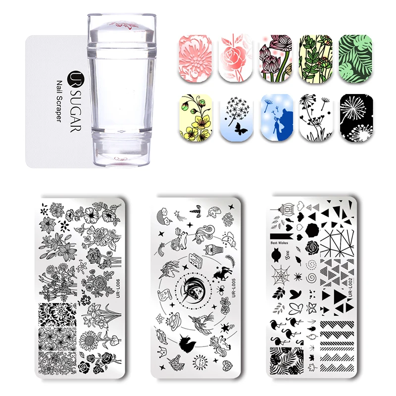 UR SUGAR Nail Templates Lace Flower Geometric Nail Stamping Plates Image Stencils Transparent Stamper Scraper Sets Kits
UR SUGAR Nail Templates Lace Flower Geometric Nail Stamping Plates Image Stencils Transparent Stamper Scraper Sets Kits