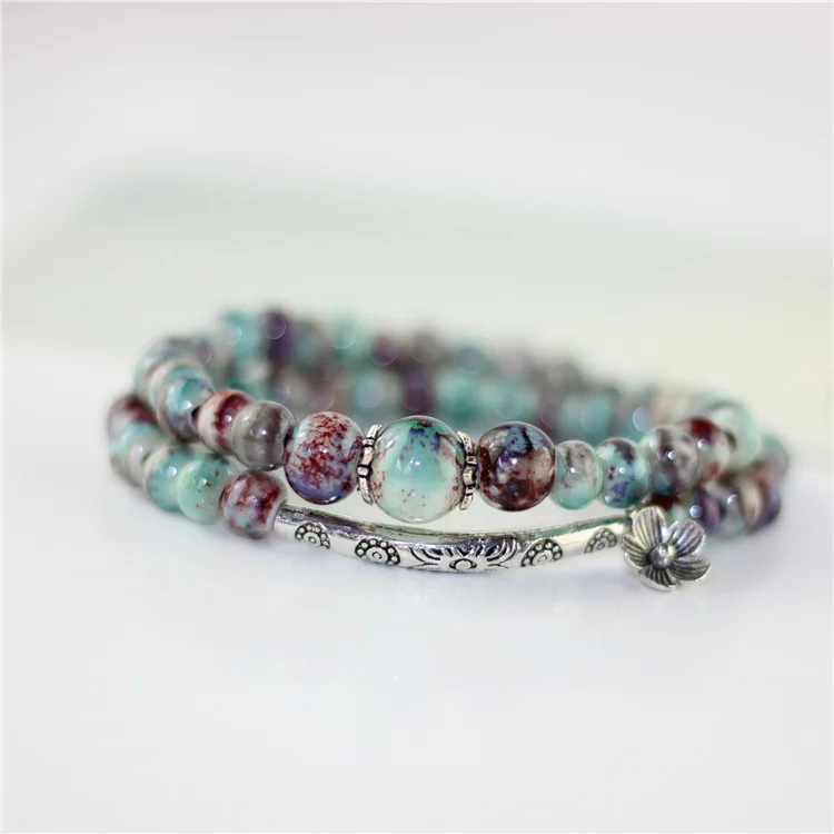 Creative Flower Ceramic Double Layers Beads Bracelet Handmade Ethnic Elastic Bracelets Beautiful Gift Trendy Accessories
Creative Flower Ceramic Double Layers Beads Bracelet Handmade Ethnic Elastic Bracelets Beautiful Gift Trendy Accessories