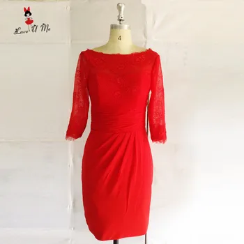 Red Mother of the Bride Dresses Knee Length Short Evening Party Dress 2017 Lace Godmother 3/4 Sleeve Chiffon Vestido de Madrinha
Red Mother of the Bride Dresses Knee Length Short Evening Party Dress 2017 Lace Godmother 3/4 Sleeve Chiffon Vestido de Madrinha