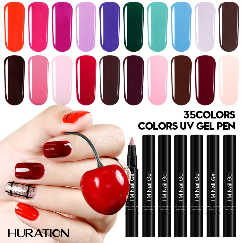 Huration Newest 5ML Nail Pen Brush Paint Candy UV LED Nail Art Gel Varnish Hybrid 35 Colors Glitter Nail Gel Polish Gel Lacquer
Huration Newest 5ML Nail Pen Brush Paint Candy UV LED Nail Art Gel Varnish Hybrid 35 Colors Glitter Nail Gel Polish Gel Lacquer
