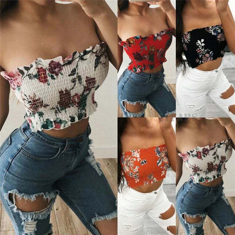 2019 Women Floral Sexy Casual Off Shoulder Tank Top Vest Sleeveless Summer Elastic Tube Top Strapless Cami Bandeau Top
2019 Women Floral Sexy Casual Off Shoulder Tank Top Vest Sleeveless Summer Elastic Tube Top Strapless Cami Bandeau Top