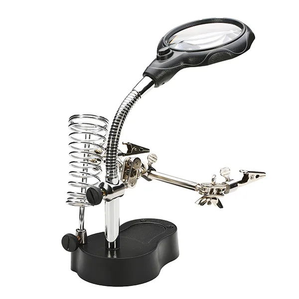 Soldering Iron Stand With Lights TS Helping Hands Magnifier Magnifying Lens