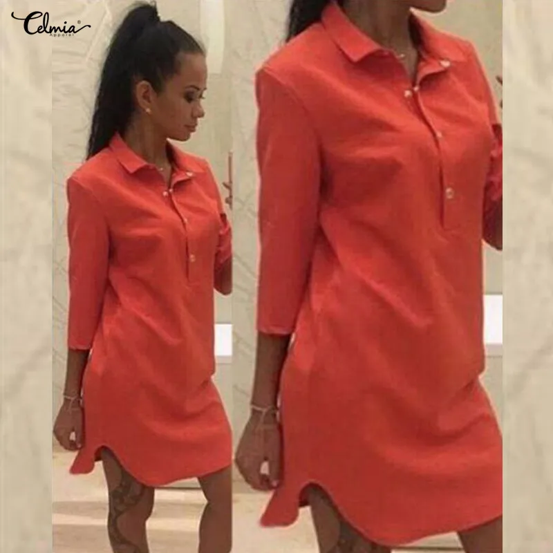 Celmia Women Shirt Dress Vestidos 2019 Summer Sexy Tunic Top Casual Buttons Long Sleeve Mini Dresses Mujer Asymmetric Long Shirt
Celmia Women Shirt Dress Vestidos 2019 Summer Sexy Tunic Top Casual Buttons Long Sleeve Mini Dresses Mujer Asymmetric Long Shirt