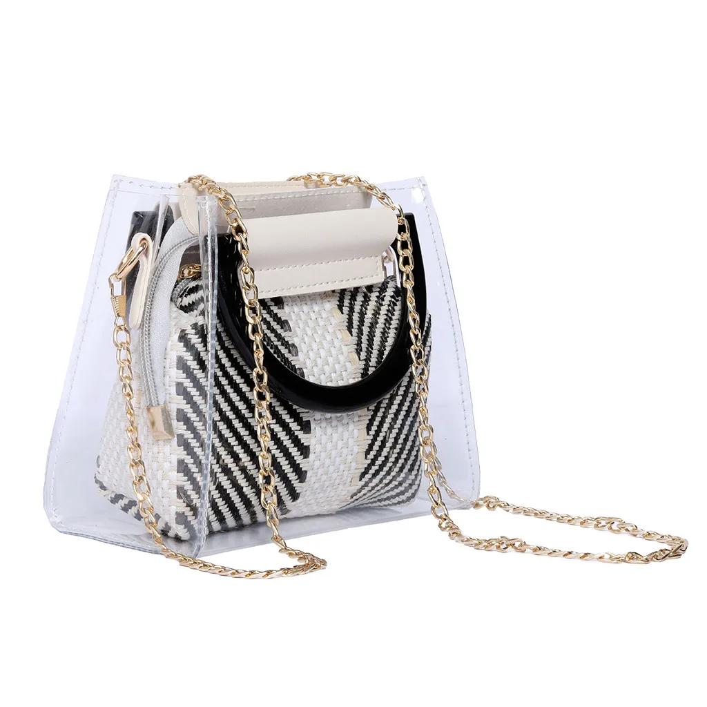 Transparent Shoulder Bags Inner Pocket Women Bags Purse Crossbody Bag Tote Phone Purse Bag PVC borsa donn feminina sac
Transparent Shoulder Bags Inner Pocket Women Bags Purse Crossbody Bag Tote Phone Purse Bag PVC borsa donn feminina sac