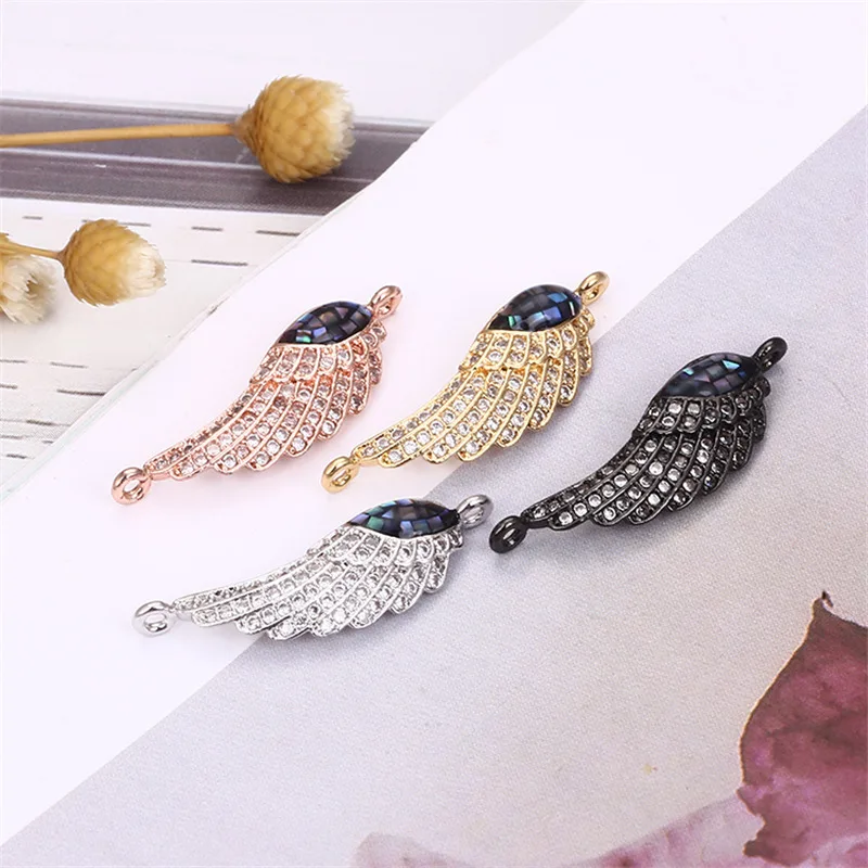 26mm*9mm Feather Micro Pave CZ Natural Abalone Shell Craft Jewelry Wings Charm bracelet connector for DIY Jewelry Accessories
26mm*9mm Feather Micro Pave CZ Natural Abalone Shell Craft Jewelry Wings Charm bracelet connector for DIY Jewelry Accessories