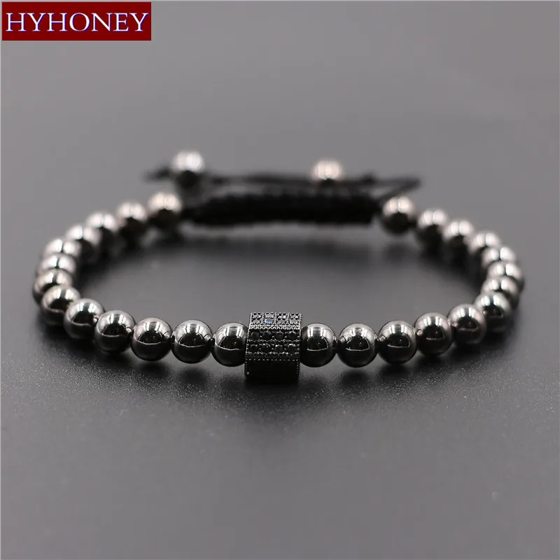 Trendy Pave Micro CZ Multi-faceted geometric Connector Braiding Macrame Bracelet For Men Women Jewelry Couple Pulseras Bijoux | Украшения и