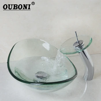 OUBONI Waterfall Tap Washbasin Glass Hand-Painted Lavatory Chrome Bathroom Sink Bath Combine Brass Basin Mixer Tap Faucet
OUBONI Waterfall Tap Washbasin Glass Hand-Painted Lavatory Chrome Bathroom Sink Bath Combine Brass Basin Mixer Tap Faucet
