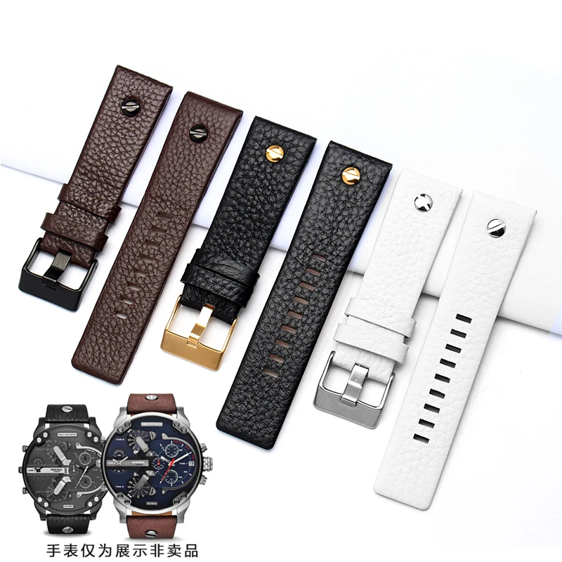 

New Fashion Leather Watchband with rivet Watch Strap Belt Bracelet for diesel DZ7313 DZ7333 7322 7257 4318 7348 7334 Replacement