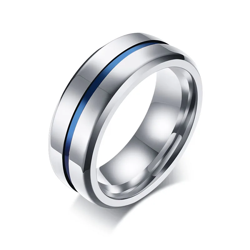 Men Ring 8mm Wedding Band Stylish Thin Blue Line Stainless Steel Finger Rings Jewellery Moda Masculina Anel Masculino
Men Ring 8mm Wedding Band Stylish Thin Blue Line Stainless Steel Finger Rings Jewellery Moda Masculina Anel Masculino