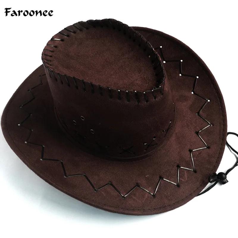 Faroonee Mens Western Cowboy Hats Handmade PU Leather Travel Suede Summer Sun Hats Jeans Caps Wide Brim Fashion Male
Faroonee Mens Western Cowboy Hats Handmade PU Leather Travel Suede Summer Sun Hats Jeans Caps Wide Brim Fashion Male