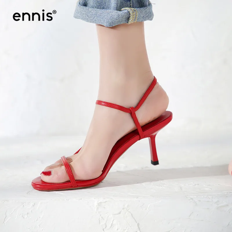 Ladies Sandals Women Thin High Heel Sandals Red Black White Genuine Leather Gladiator Sandals Summer Shoes Fashion Designer S905
Ladies Sandals Women Thin High Heel Sandals Red Black White Genuine Leather Gladiator Sandals Summer Shoes Fashion Designer S905