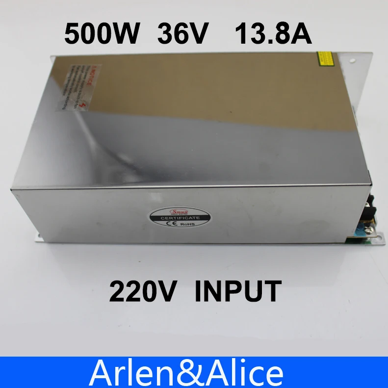 

500W 36V 13.8A 220V INPUT Single Output Switching power supply for LED Strip light AC to DC