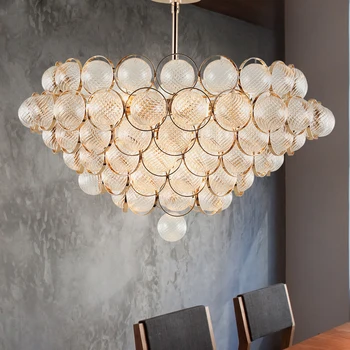 Glass chandelier lamp postmodern marriage room bedroom lighting creative American home sitting room round crystal light
Glass chandelier lamp postmodern marriage room bedroom lighting creative American home sitting room round crystal light