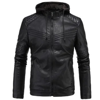 Men's Brand Leather Motorcycle jacket Removable Hood Winter Coat Men Warm Leather Jackets and Coats Male Bomber Biker Top
Men's Brand Leather Motorcycle jacket Removable Hood Winter Coat Men Warm Leather Jackets and Coats Male Bomber Biker Top