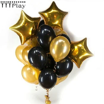 13pcs/lot 12 Inch Black Gold Pearl Latex Balloons With 18 Inch Gold Star Wedding Birthday Party Decor Inflatable Air Ball Supply
13pcs/lot 12 Inch Black Gold Pearl Latex Balloons With 18 Inch Gold Star Wedding Birthday Party Decor Inflatable Air Ball Supply