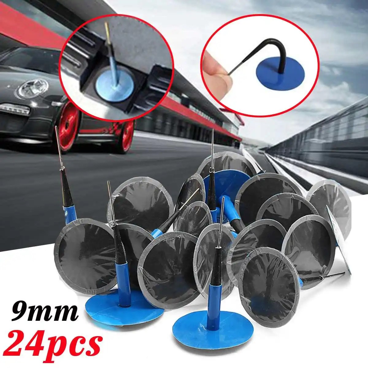 9mm Universal 24pc Natural Rubber Tyre Puncture Repair Tool Wired 9mm Plug Mushroom Patch
9mm Universal 24pc Natural Rubber Tyre Puncture Repair Tool Wired 9mm Plug Mushroom Patch