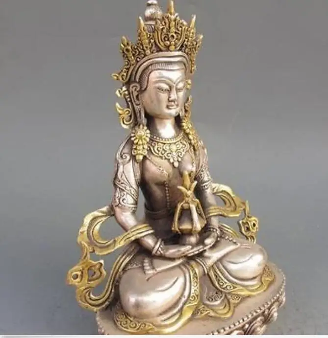 Винтажный тибетский серебряный Медный позолоченный Фотообои|buddha statue|statues buddhastatue