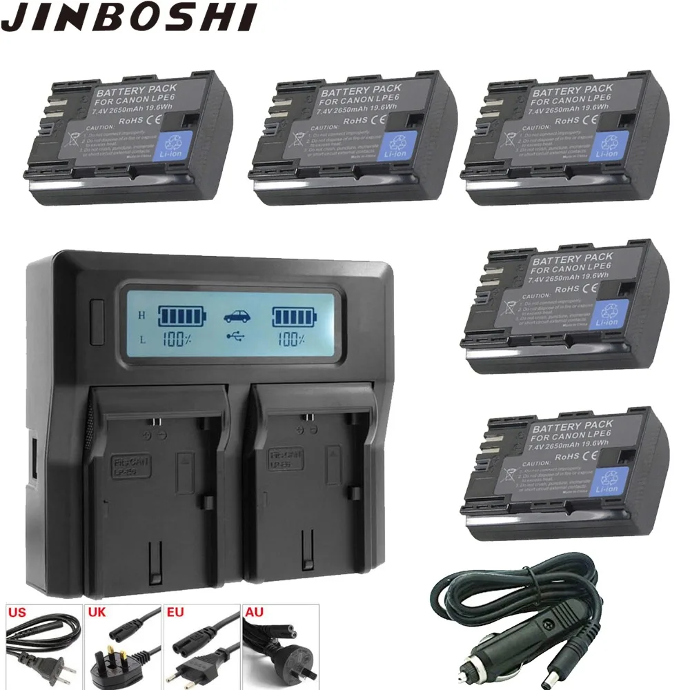 5pc LP-E6 LP E6 LPE6 LP-E6N 2650mAh Rechargeable Li-ion Battery + LCD Quick Car Charger For Canon 5D Mark II III 7D 60D EOS 6D
5pc LP-E6 LP E6 LPE6 LP-E6N 2650mAh Rechargeable Li-ion Battery + LCD Quick Car Charger For Canon 5D Mark II III 7D 60D EOS 6D