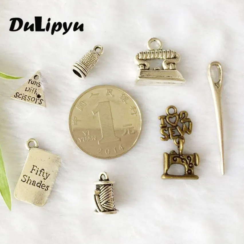 50 PCs Antique Silver Sewing Machine Charms Mixed for Pendants Findings for charm bracelet necklace ly577B
50 PCs Antique Silver Sewing Machine Charms Mixed for Pendants Findings for charm bracelet necklace ly577B