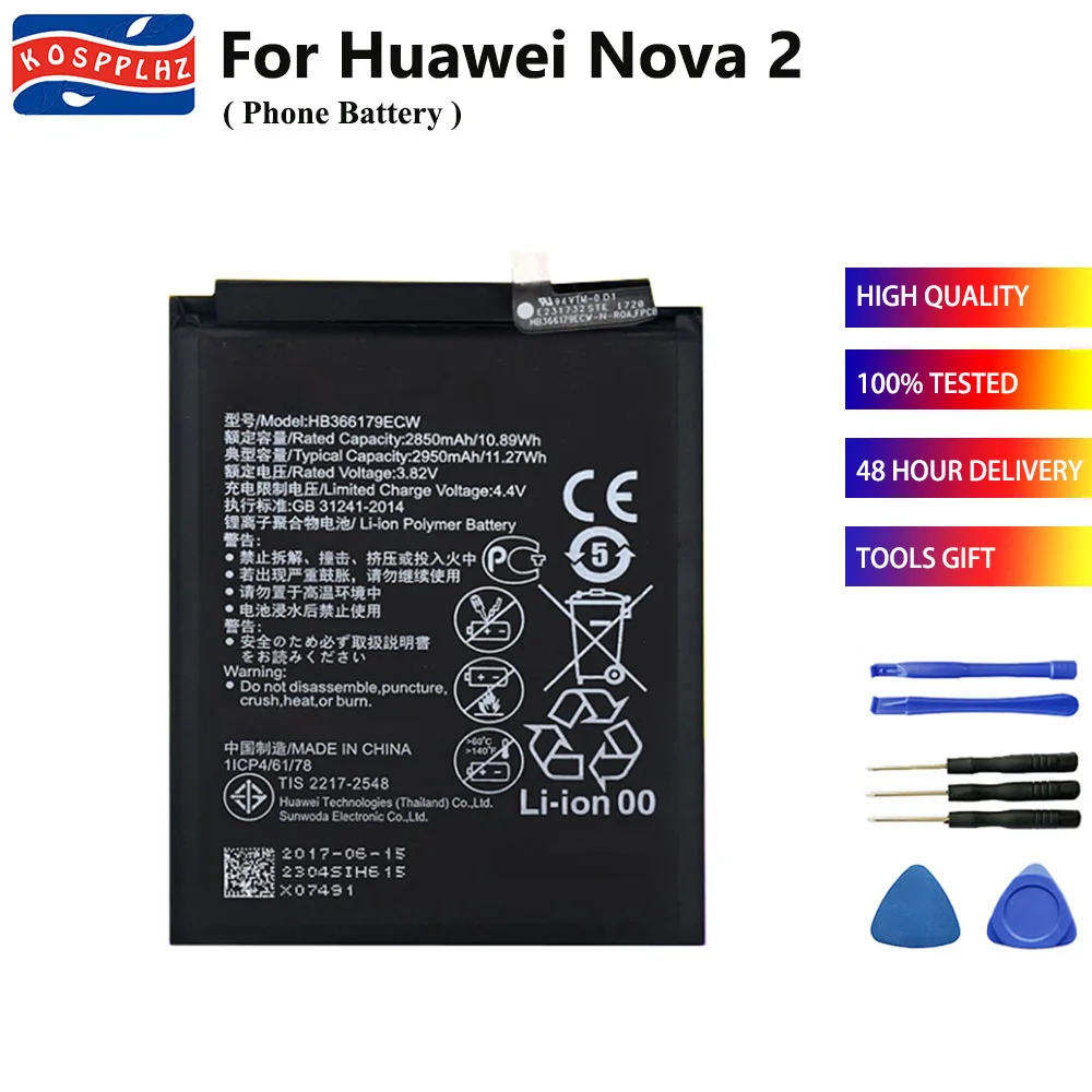 2950mAh Battery For Huawei nova 2 nova2 PIC-AL00 Battery Bateria For NOVA2 PIC AL00 HB366179ECW Cell Phone Baterie
2950mAh Battery For Huawei nova 2 nova2 PIC-AL00 Battery Bateria For NOVA2 PIC AL00 HB366179ECW Cell Phone Baterie