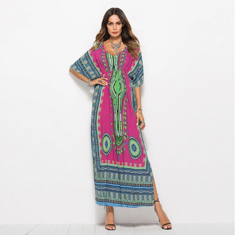 2019 European Style Loose Dress Women Casual Summer Dress Woman Muslim Pattern Robe Streetwear Dress Female Summer Clothes B413
2019 European Style Loose Dress Women Casual Summer Dress Woman Muslim Pattern Robe Streetwear Dress Female Summer Clothes B413