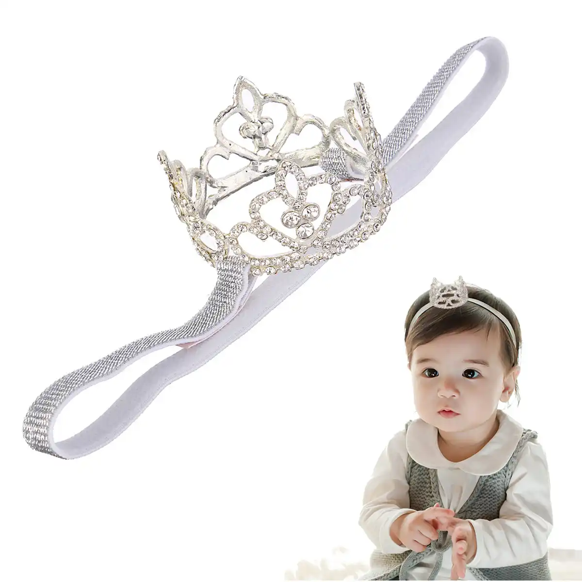 baby hairband crystal tiara hairband kid girl bridal princess