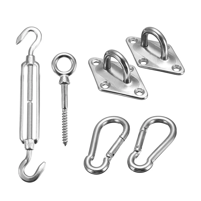 6pcs Stainless Steel Sun Shade Sail Accessory Kit Padeye Ring Oblong Pad Sail Shade Eye Plate Boat Tent Fastener Rope Grips Ca
6pcs Stainless Steel Sun Shade Sail Accessory Kit Padeye Ring Oblong Pad Sail Shade Eye Plate Boat Tent Fastener Rope Grips Ca