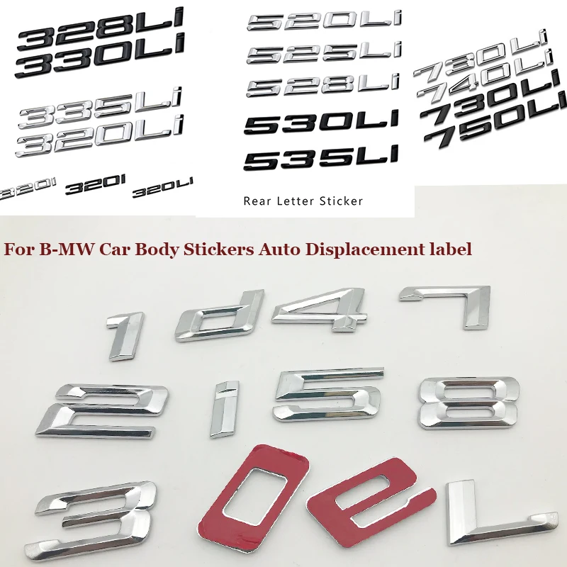 3D ABS New Number Word Car Emblem Badge DIY 0/1/ 2 /3 /4 /5 /6/ 7 /8 /i /L/ d For BMW Car Body Stickers Auto Displacement label
3D ABS New Number Word Car Emblem Badge DIY 0/1/ 2 /3 /4 /5 /6/ 7 /8 /i /L/ d For BMW Car Body Stickers Auto Displacement label
