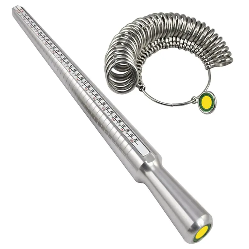 Ring Mandrel Sizer Finger Sizing Measuring Stick Metal - Size 1-13, with Ring Sizer Guage Set of 27 Pcs Circle Models
Ring Mandrel Sizer Finger Sizing Measuring Stick Metal - Size 1-13, with Ring Sizer Guage Set of 27 Pcs Circle Models