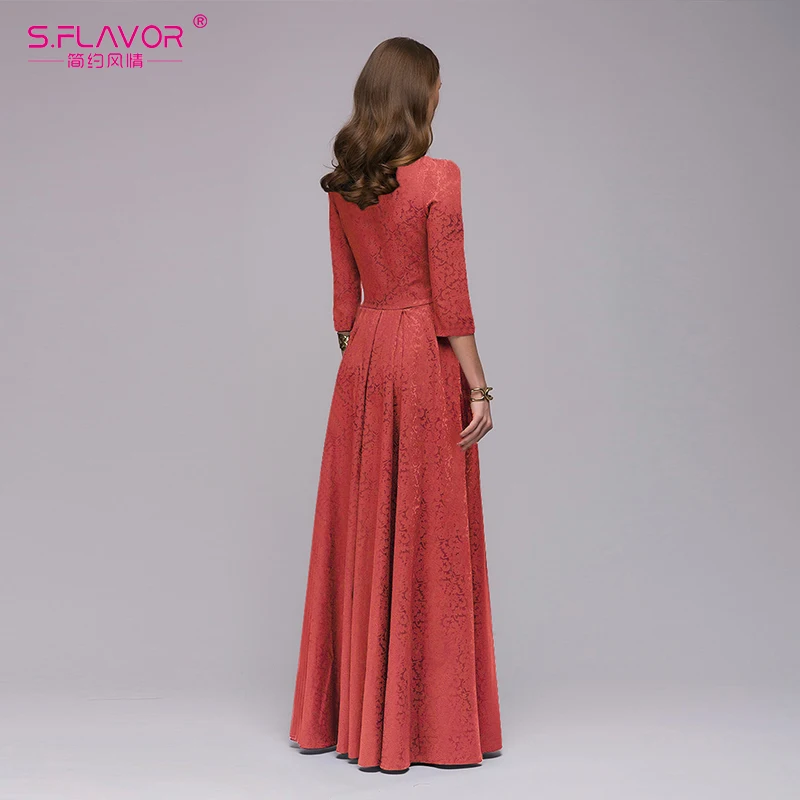 S. вкус Для женщин Сплошной Вечерние Длинное платье хорошее качество квадратный