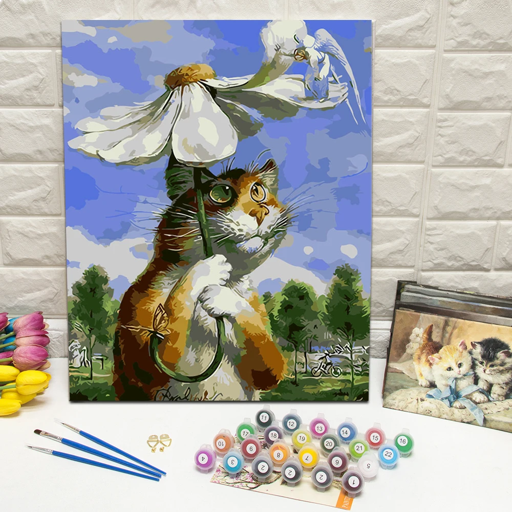 Oil Painting by Numbers Cat with Chamomile Hand Painted Canvas Wall Art For Living Room Decoration Wall Art 40x50cm With Frame
Oil Painting by Numbers Cat with Chamomile Hand Painted Canvas Wall Art For Living Room Decoration Wall Art 40x50cm With Frame