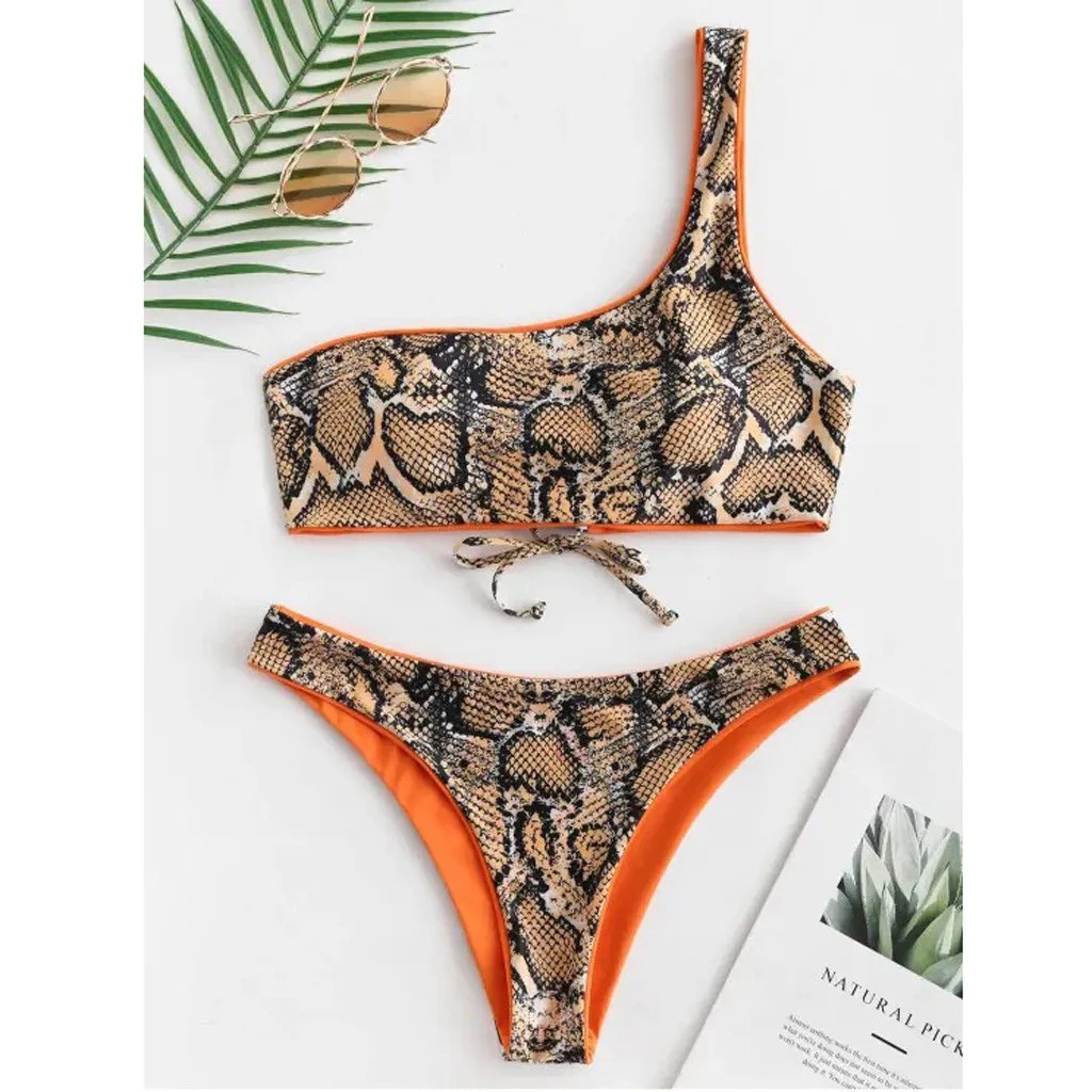 Women's push up bikini Two Piece Snake Print Sexy Split Swimsuit brazilian Bikini Swimsuit Beachwear One Shoulder bathing suit
Women's push up bikini Two Piece Snake Print Sexy Split Swimsuit brazilian Bikini Swimsuit Beachwear One Shoulder bathing suit