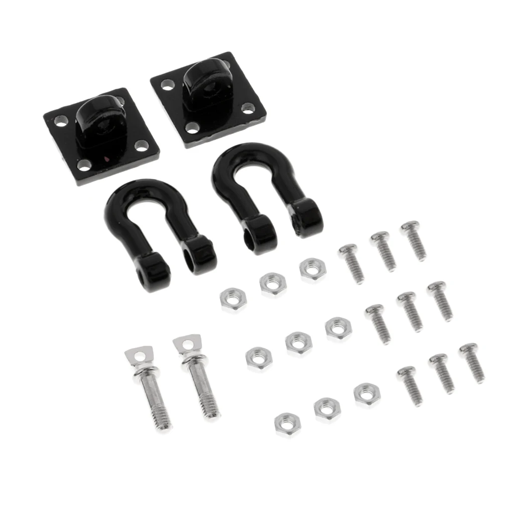 2Pcs Metal RC Car Winch Shackles D-Rings Towing Bolts for 1/10 Traxxas TRX4, Axial SCX10 D90 Rock Crawler Parts